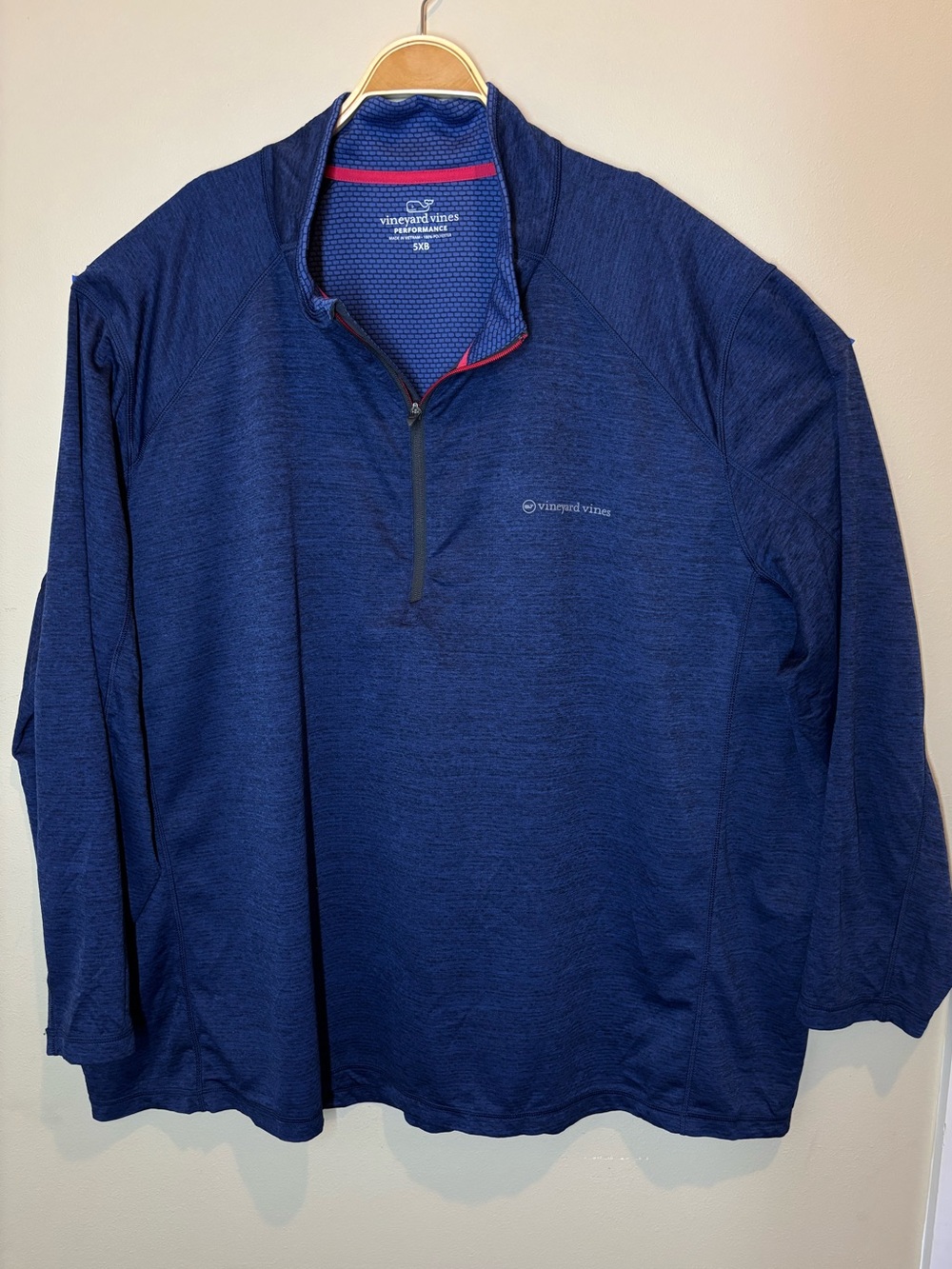Vineyard Vines Men’s Navy Quarter-Zip Performance Pullover, 5x, big and tall